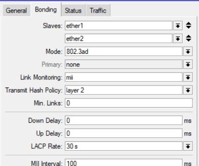 LAG/bonding mezi SwitchOS Lite a RouterOS